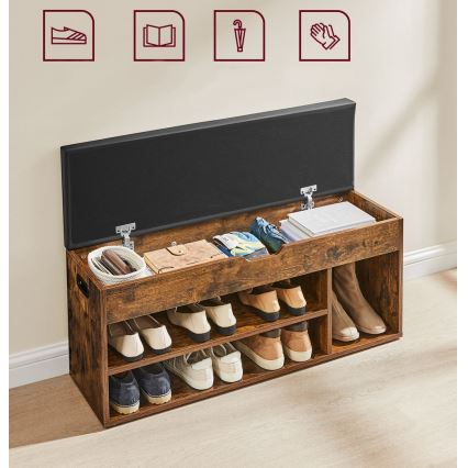 Kenkäkaappi VOREN ruskea/musta