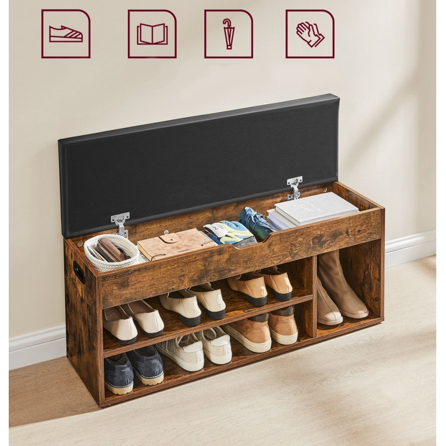 Kenkäkaappi VOREN ruskea/musta