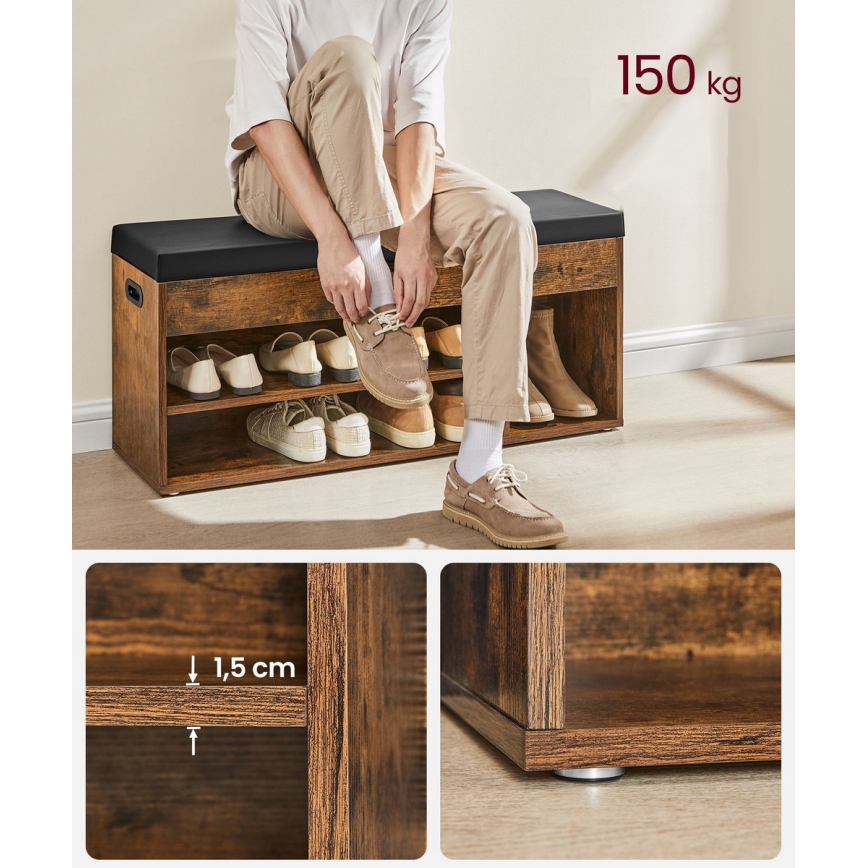 Kenkäkaappi VOREN ruskea/musta