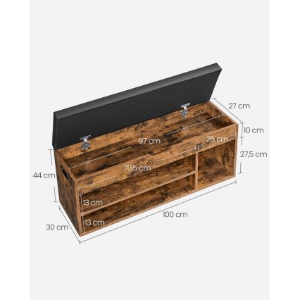 Kenkäkaappi VOREN ruskea/musta