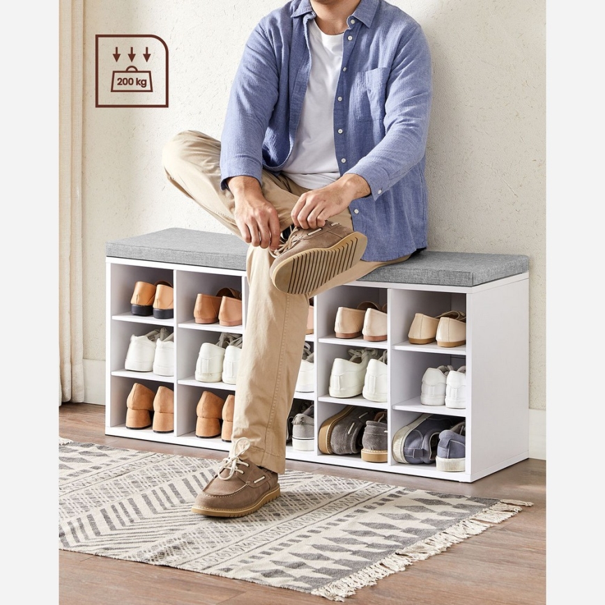 Kenkäkaappi VOREN valkoinen/harmaa