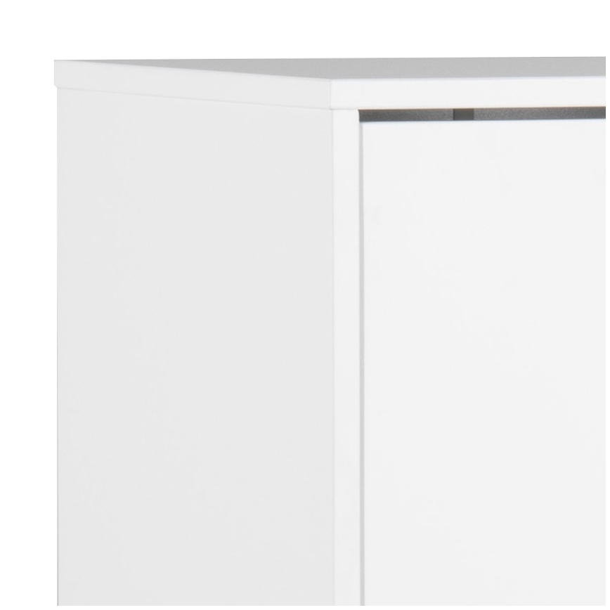 Kenkäteline, jossa 3 laatikkoa CARLY valkoinen