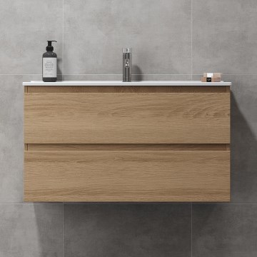 KENWOOD kylpyhuoneen allaskaappi pesualtaalla 91x50x45 cm tammi