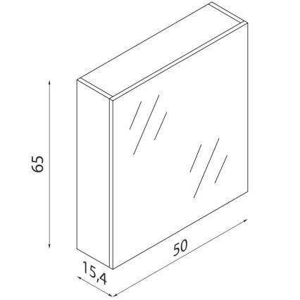 KENWOOD-peilikaappi 65x50 cm, valkoinen
