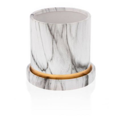 Keraaminen kukkaruukku kulhon kanssa HANYA 13x13 cm marmorinen sisustus