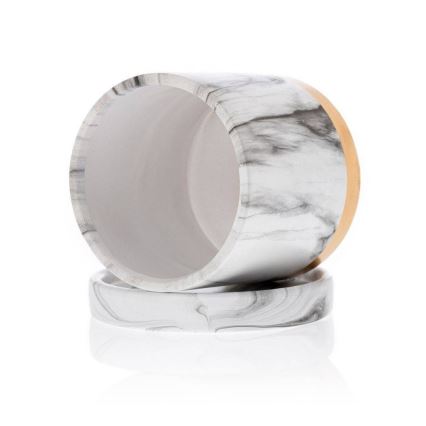 Keraaminen kukkaruukku kulhon kanssa HANYA 13x13 cm marmorinen sisustus