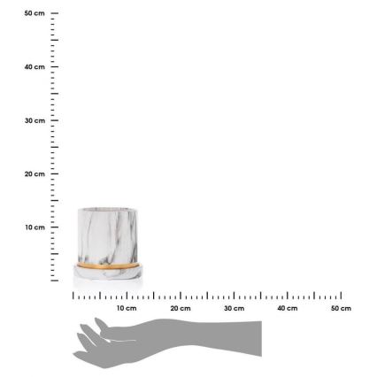 Keraaminen kukkaruukku kulhon kanssa HANYA 13x13 cm marmorinen sisustus