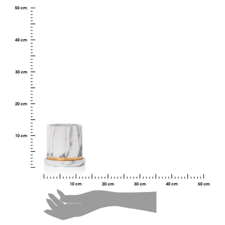 Keraaminen kukkaruukku kulhon kanssa HANYA 13x13 cm marmorinen sisustus