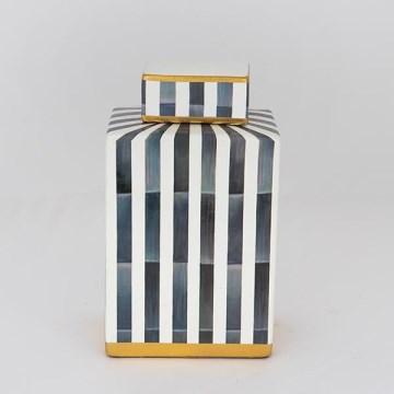 Keraaminen purkki 22x18x8 cm sininen/valkoinen