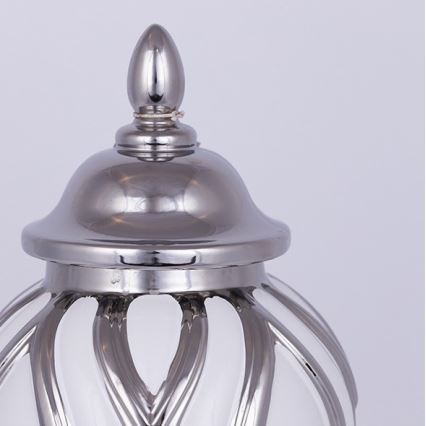 Keraaminen purkki 35x18,5 cm hopea/valkoinen