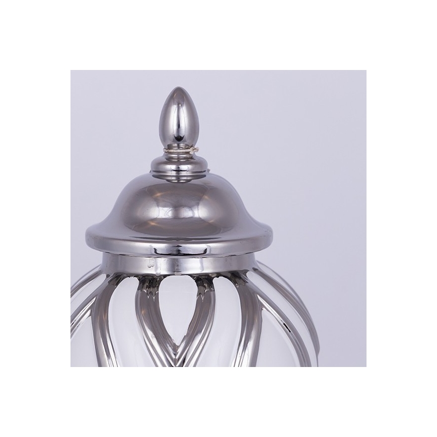 Keraaminen purkki 35x18,5 cm hopea/valkoinen