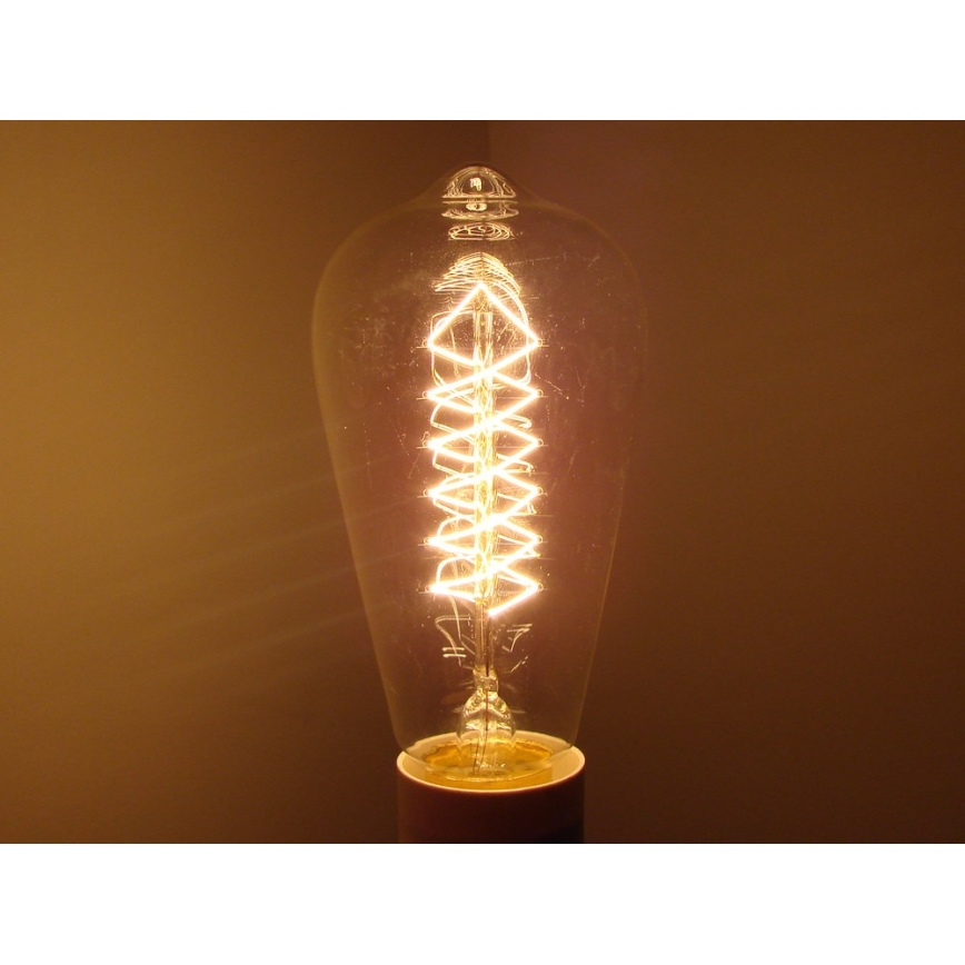 Kestävä koristeellinen himmennettävä polttimo SELEBY ST64 E27/40W/230V 2200K