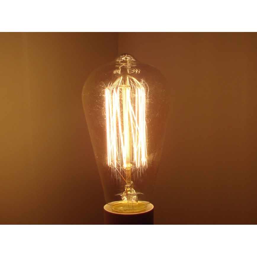 Kestävä koristeellinen himmennyspolttimo SELEBY ST64 E27/60W/230V 2200K