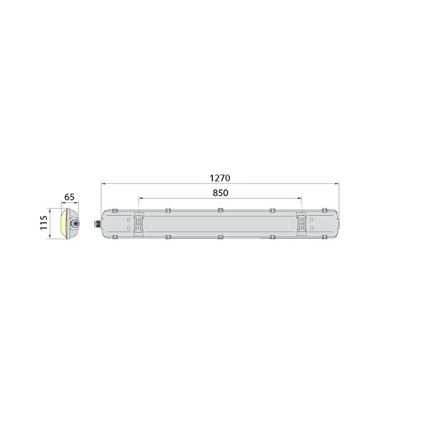 Kestävä loistelamppu 2xG13/18W/230V IP65 1270 mm