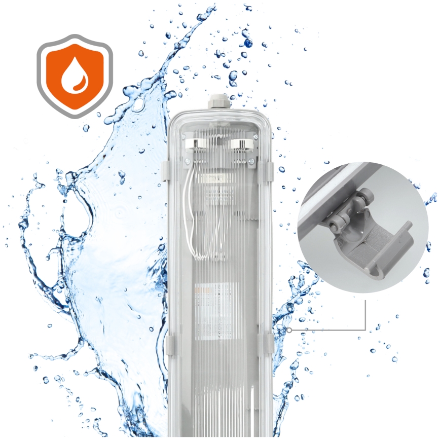 Kestävä loistelamppu 2xG13/22W/230V IP65