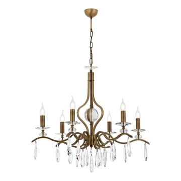 Ketjulla roikkuva CLASSIC-kattokruunu 6xE14/40W/230V pronssinvärinen