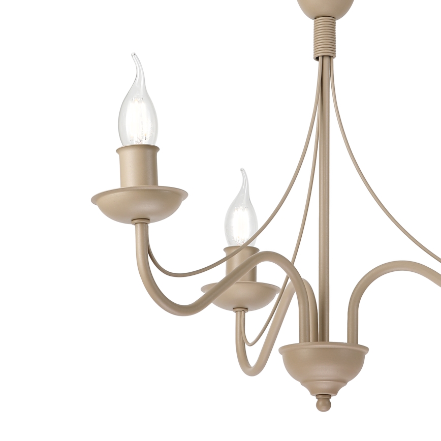 Ketjulla roikkuva kattokruunu ANTON 3xE14/60W/230V beige
