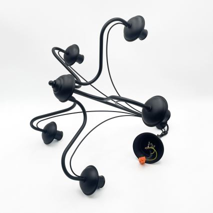 Ketjulla roikkuva kattokruunu ANTON 5xE14/15W/230V musta