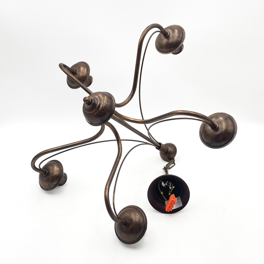 Ketjulla roikkuva kattokruunu ANTON 5xE14/15W/230V, pronssinvärinen