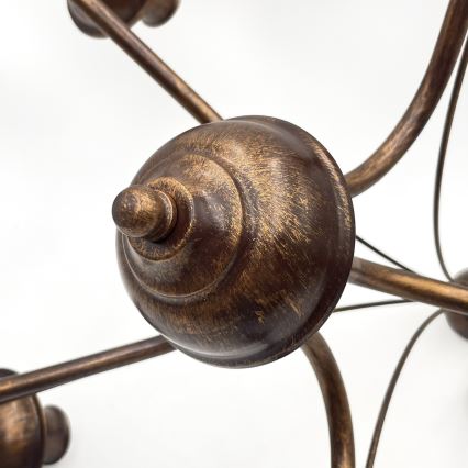 Ketjulla roikkuva kattokruunu ANTON 5xE14/15W/230V, pronssinvärinen