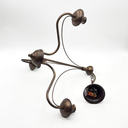 Ketjullinen kattokruunu ANTON 3xE14/15W/230V pronssinvärinen