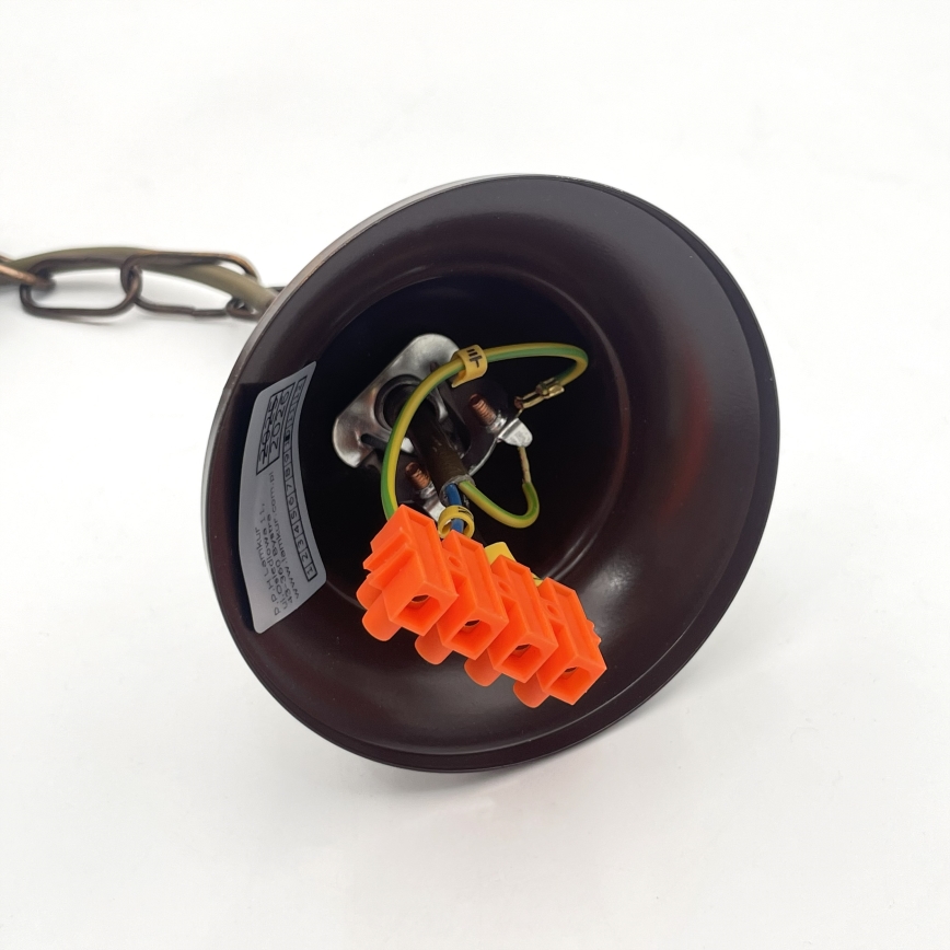 Ketjullinen kattokruunu ANTON 3xE14/15W/230V pronssinvärinen