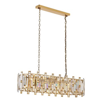 Ketjullinen kattokruunu CRYSTALLINE 13xE14/40W/230V, kullanvärinen