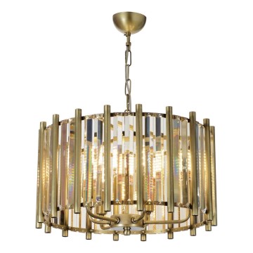 Ketjullinen kattokruunu CRYSTALLINE 6xE14/40W/230V, messinki