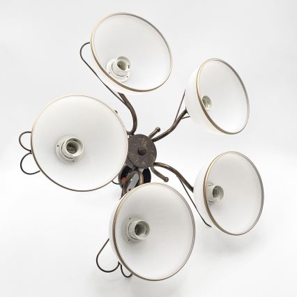 Ketjullinen riippuvalaisin COBRA 5xE27/60W/230V pronssi/patina