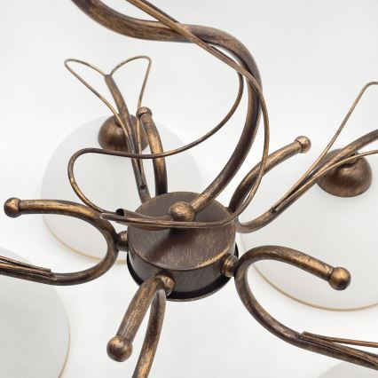 Ketjullinen riippuvalaisin COBRA 5xE27/60W/230V pronssi/patina