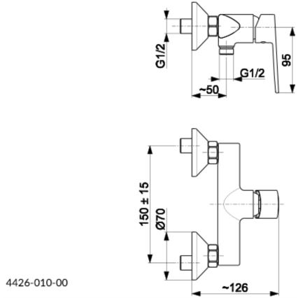 KFA Armatura 4426-010-00 - Suihkuhana AGAT kiiltävä kromi