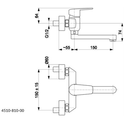 KFA Armatura 4510-810-00 - Altaan hana GERMAN kiiltävä kromi