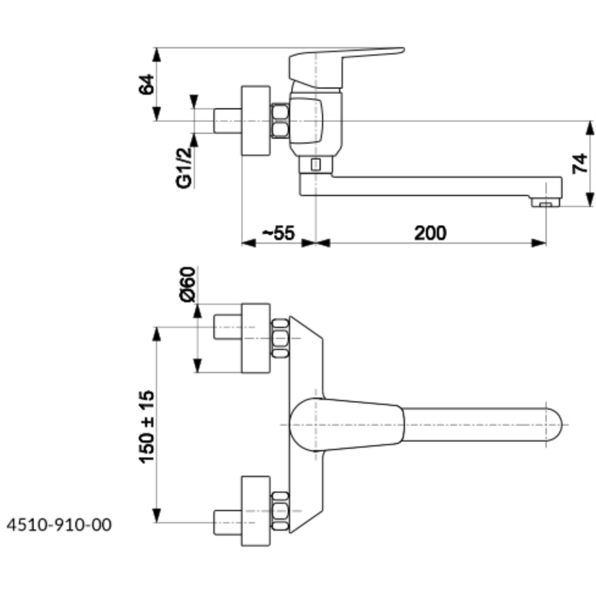 KFA Armatura 4510-910-00 - Pesualtaan hana GERMAN kiiltävä kromi