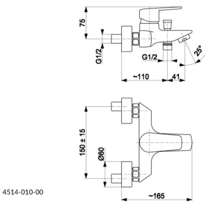 KFA Armatura 4514-010-00 - Kylpyhana GERMAN kiiltävä kromi