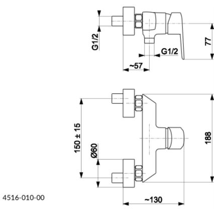 KFA Armatura 4516-010-00 - Suihkuhana GERMAN kiiltävä kromi