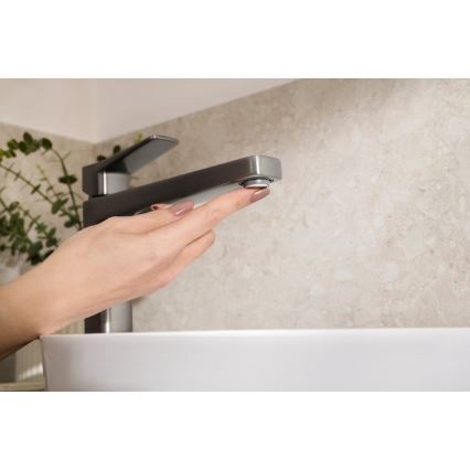 KFA Armatura 4522-712-61 - Pesuallashana + MALAGA-pohjaventtiili 30,3 cm metallinhohtoinen harmaa