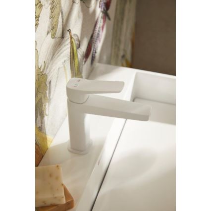 KFA Armatura 4522-815-44 - Pesuallosekoitin + MALAGA-tyhjennysventtiili 15,9 cm valkoinen