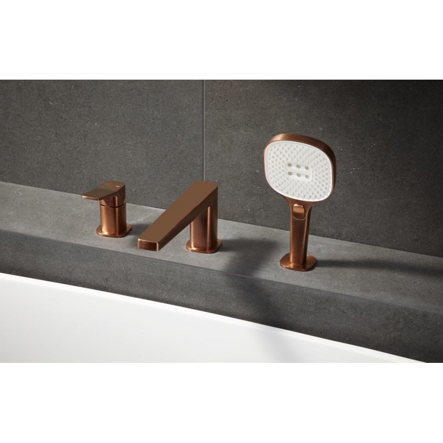 KFA Armatura 4525-210-34 - 3-reikäinen ammehana MALAGA ruusukultainen