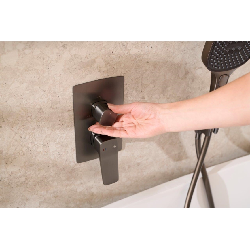 KFA Armatura 4529-301-61 - MALAGA uppoasennettava suihkusetti, metallinhohtoinen harmaa