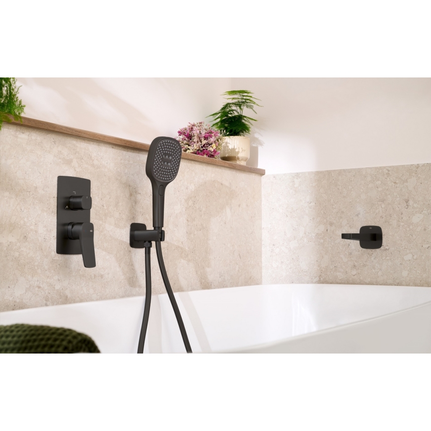 KFA Armatura 4529-301-81 - Suihkusetti uppoasennetulla sekoittajalla MALAGA musta