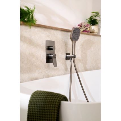 KFA Armatura 4529-501-61 - Suihkusetti piilotetulla hanalla MALAGA metallinhohtoinen harmaa