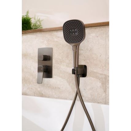 KFA Armatura 4529-501-61 - Suihkusetti piilotetulla hanalla MALAGA metallinhohtoinen harmaa