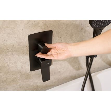 KFA Armatura 4529-501-81 - Suihkusetti seinään upotettavalla hanalla MALAGA musta