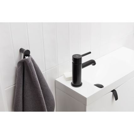 KFA Armatura 5032-815-81 - Altaan hana + jäte ylivuoto MOZA 15,2 cm matta musta