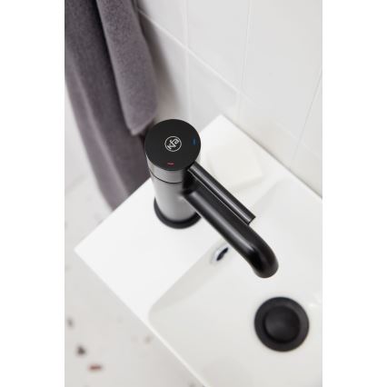 KFA Armatura 5032-815-81 - Altaan hana + jäte ylivuoto MOZA 15,2 cm matta musta