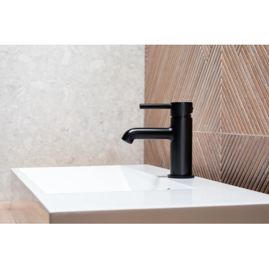 KFA Armatura 5032-815-81 - Altaan hana + jäte ylivuoto MOZA 15,2 cm matta musta