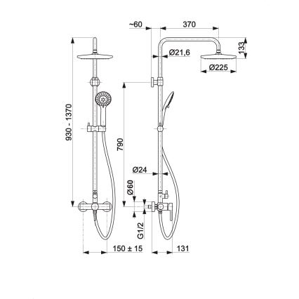 KFA Armatura 5036-910-00 - Suihkusetti hanalla MOZA kiiltävä kromi