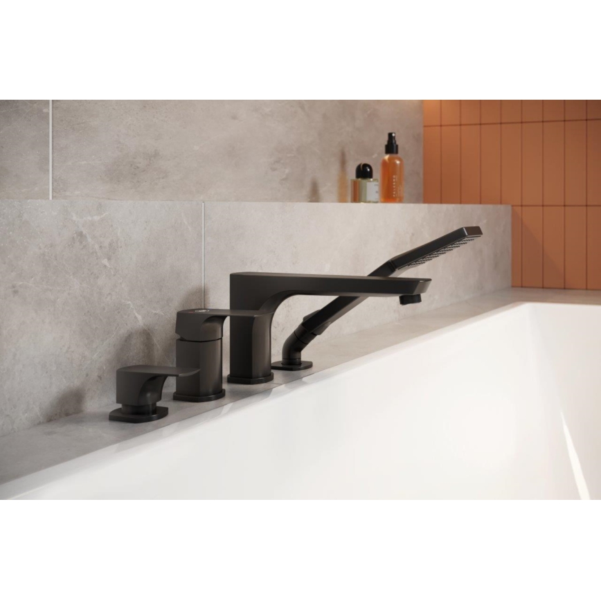 KFA Armatura 5535-210-81 - Kylpyhana 4-reikäinen MOKAIT messinki/matta musta