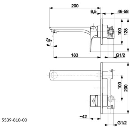 KFA Armatura 5539-810-81 - Pesuallashana piiloasennukseen MOKAIT messinki/matta musta
