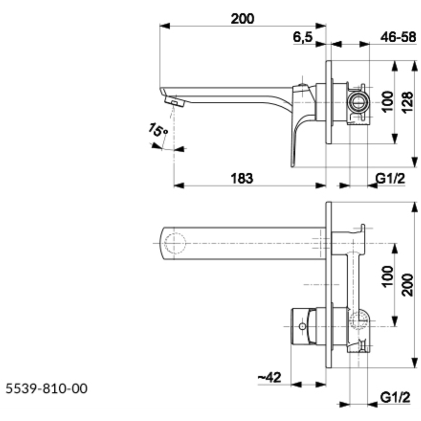 KFA Armatura 5539-810-81 - Pesuallashana piiloasennukseen MOKAIT messinki/matta musta